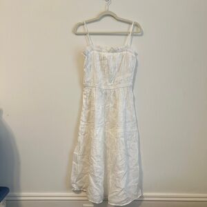 FRAME Smocked Midi Dress